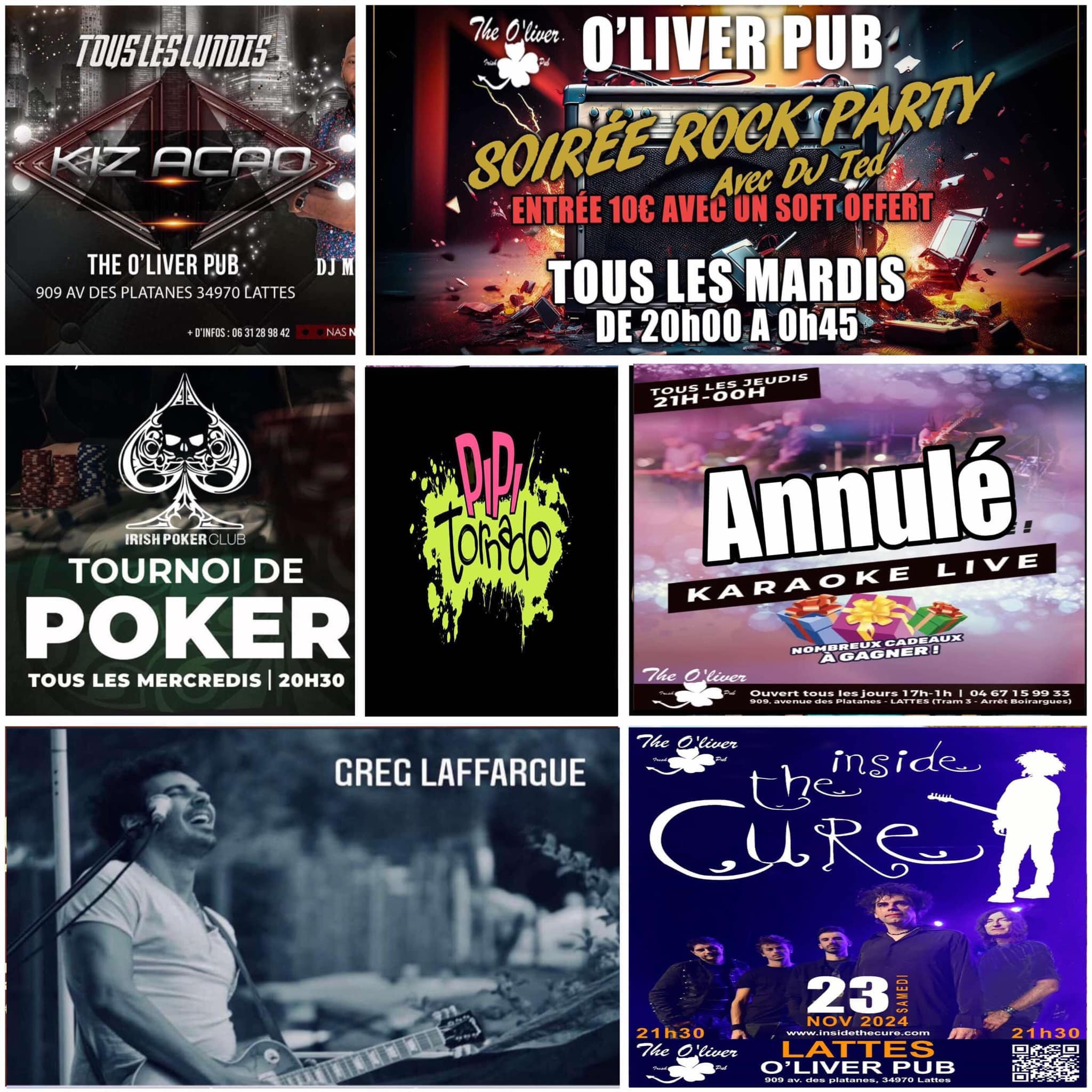 progra o'liver pub semaine du 18 au 25 novembre